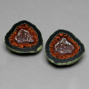 캐럿 천연 멀티컬러 아게이트 지오드 보석, 멋진 모양, 19.1×18.2 mm, 불투명체