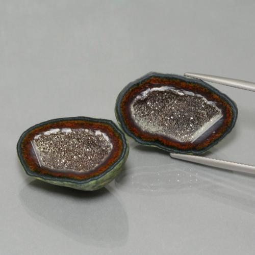 45.20캐럿 천연 멀티컬러 아게이트 지오드 보석, 멋진 모양, 21.2×17.1 mm, 불투명체