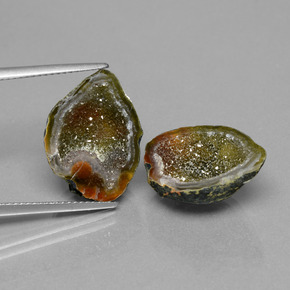 캐럿 천연 멀티컬러 아게이트 지오드 보석, 멋진 모양, 불투명체