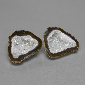 19.60캐럿 천연 멀티컬러 아게이트 지오드 보석, 멋진 모양, 19×17.1 mm, 불투명체