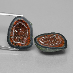 19.07캐럿 천연 멀티컬러 아게이트 지오드 보석, 멋진 모양, 17.7×14.1 mm, 불투명체