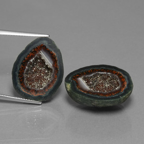 캐럿 천연 멀티컬러 아게이트 지오드 보석, 멋진 모양, 21.5×16.9 mm, 불투명체