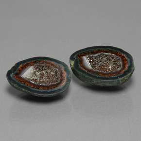 캐럿 천연 멀티컬러 아게이트 지오드 보석, 멋진 모양, 21.5×16.9 mm, 불투명체