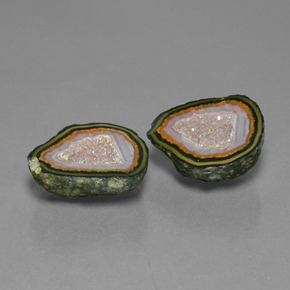 캐럿 천연 멀티컬러 아게이트 지오드 보석, 멋진 모양, 17.8×15.4 mm, 불투명체
