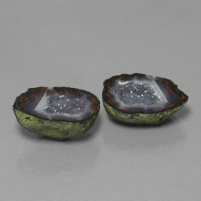 18.26캐럿 천연 멀티컬러 아게이트 지오드 보석, 멋진 모양, 18×14.6 mm, 불투명체