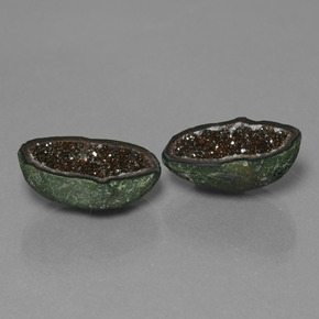 캐럿 천연 멀티컬러 아게이트 지오드 보석, 멋진 모양, 16.8×10.5 mm, 불투명체