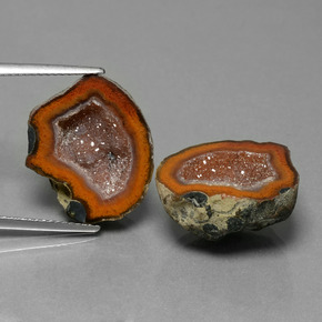 21.80캐럿 천연 멀티컬러 아게이트 지오드 보석, 멋진 모양, 18.1×15.4 mm, 불투명체