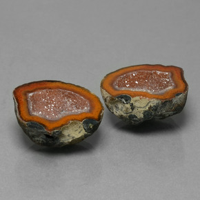 21.80캐럿 천연 멀티컬러 아게이트 지오드 보석, 멋진 모양, 18.1×15.4 mm, 불투명체