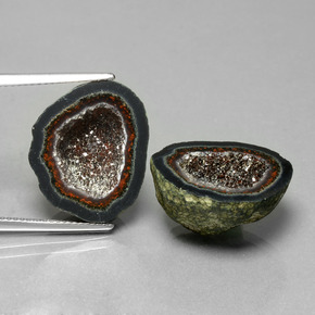 28.74캐럿 천연 다색 마노 지오드 보석, 멋진 모양, 불투명체