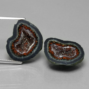 25.35캐럿 천연 멀티컬러 아게이트 지오드 보석, 멋진 모양, 18.1×15.1 mm, 불투명체