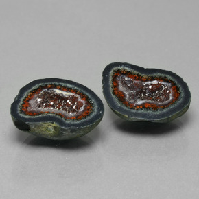 25.35캐럿 천연 멀티컬러 아게이트 지오드 보석, 멋진 모양, 18.1×15.1 mm, 불투명체
