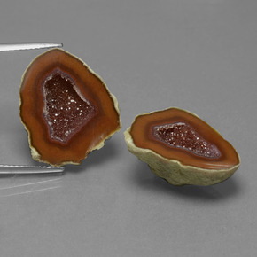 25.42캐럿 천연 멀티컬러 아게이트 지오드 보석, 멋진 모양, 19.6×16.6 mm, 불투명체