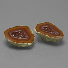 25.42캐럿 천연 멀티컬러 아게이트 지오드 보석, 멋진 모양, 19.6×16.6 mm, 불투명체