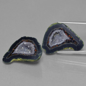 37.89캐럿 천연 멀티컬러 아게이트 지오드 보석, 멋진 모양, 23.6×16.2 mm, 불투명체
