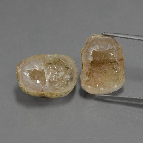 19.68캐럿 천연 멀티컬러 아게이트 지오드 보석, 멋진 모양, 18.9×14.4 mm, 불투명체