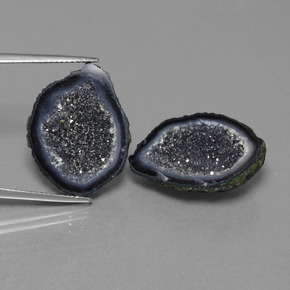 22.25캐럿 천연 멀티컬러 아게이트 지오드 보석, 멋진 모양, 23.3×17.1 mm, 불투명체