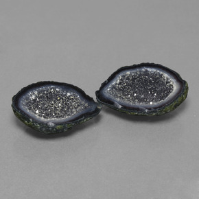 22.25캐럿 천연 멀티컬러 아게이트 지오드 보석, 멋진 모양, 23.3×17.1 mm, 불투명체