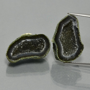 17.82캐럿 천연 멀티컬러 아게이트 지오드 보석, 멋진 모양, 20.2×12.9 mm, 불투명체