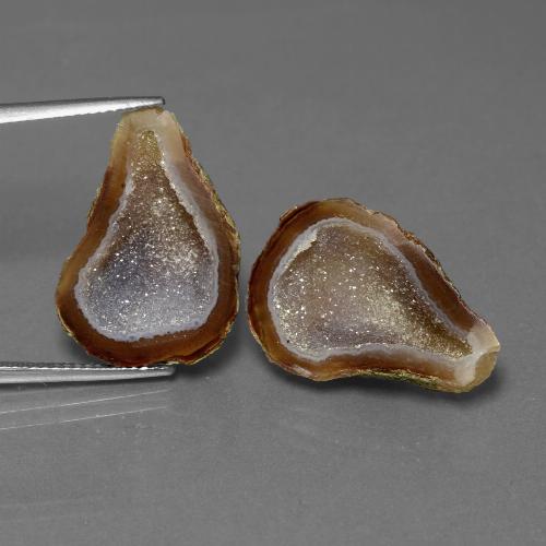 19.76캐럿 천연 멀티컬러 아게이트 지오드 보석, 멋진 모양, 21.7×15.2 mm, 불투명체