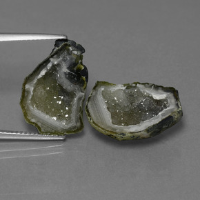 14.53캐럿 천연 멀티컬러 아게이트 지오드 보석, 멋진 모양, 18.6×12.7 mm, 불투명체
