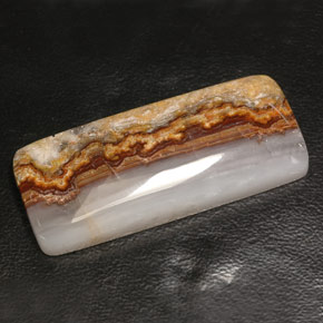 45.73캐럿 천연 멀티컬러 아게이트, 투명한, 44.7×19 mm, 투명/반투명