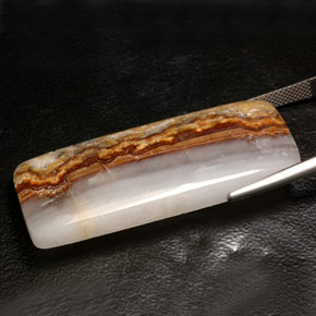 45.73캐럿 천연 멀티컬러 아게이트, 투명한, 44.7×19 mm, 투명/반투명