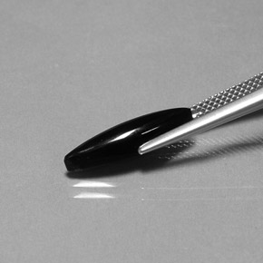 2.11캐럿 천연 검정색 아게이트, 마퀴즈, 17.2×5.1 mm, 불투명체