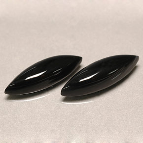 캐럿 천연 검정색 아게이트 보석, 마퀴즈, 16.2×5.1 mm, 불투명체