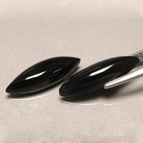 캐럿 천연 검정색 아게이트 보석, 마퀴즈, 16.2×5.1 mm, 불투명체