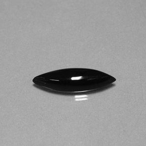 1.69캐럿 천연 검정색 아게이트, 마퀴즈, 16.4×4.9 mm, 불투명체