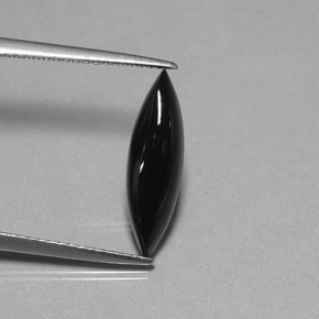 1.69캐럿 천연 검정색 아게이트, 마퀴즈, 16.4×4.9 mm, 불투명체