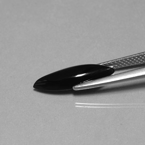 1.69캐럿 천연 검정색 아게이트, 마퀴즈, 16.4×4.9 mm, 불투명체