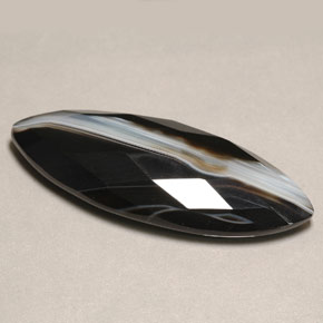 36.30캐럿 천연 멀티컬러 아게이트, 마퀴즈, 44.8×17.5 mm, 불투명체
