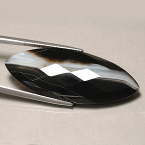 36.30캐럿 천연 멀티컬러 아게이트, 마퀴즈, 44.8×17.5 mm, 불투명체