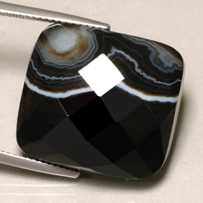 29.53캐럿 천연 멀티컬러 아게이트, 쿠션 컷, 21.3×19.6 mm, 불투명체