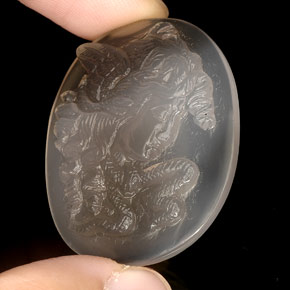 34.11캐럿 천연 바이컬러 아게이트, 투명한, 33.4×28.5 mm, 투명/반투명
