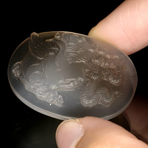 34.11캐럿 천연 바이컬러 아게이트, 투명한, 33.4×28.5 mm, 투명/반투명