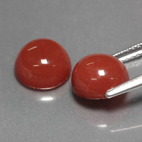 캐럿 천연 주황색 마노 보석, 라운드 컷, 불투명체