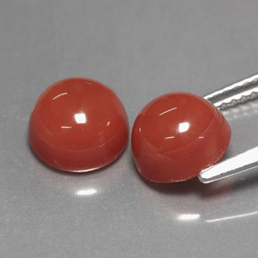 캐럿 천연 주황색 마노 보석, 라운드 컷, 불투명체