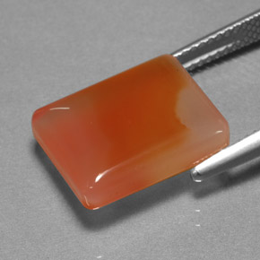 9.32캐럿 천연 오렌지 아게이트, 투명한, 14.5×11.7 mm, 투명/반투명