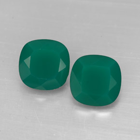 캐럿 천연 그린 아게이트 보석, 투명한, 7.1×7.1 mm, 투명/반투명