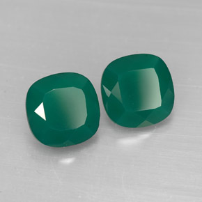 캐럿 천연 그린 아게이트 보석, 투명한, 7.1×7.1 mm, 투명/반투명