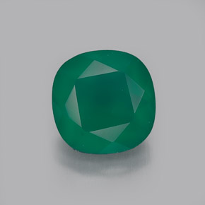 1.28캐럿 천연 그린 아게이트, 투명한, 7.1×7.1 mm, 투명/반투명