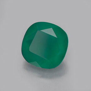 1.28캐럿 천연 그린 아게이트, 투명한, 7.1×7.1 mm, 투명/반투명