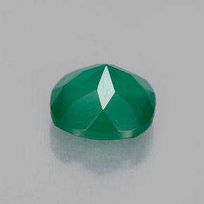 1.28캐럿 천연 그린 아게이트, 투명한, 7.1×7.1 mm, 투명/반투명