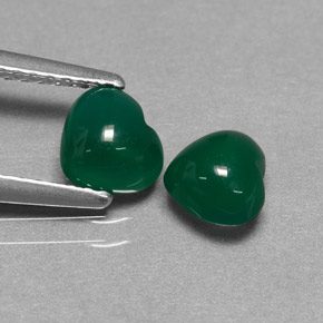 캐럿 천연 그린 아게이트 보석, 하트 모양, 5.8×5.3 mm, 투명한