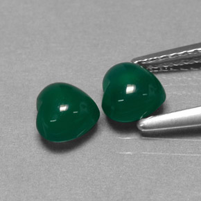 캐럿 천연 그린 아게이트 보석, 하트 모양, 5.8×5.3 mm, 투명한
