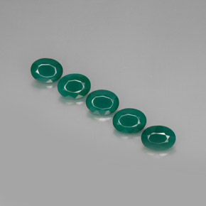 캐럿 천연 그린 아게이트 보석, 타원형 컷, 8.1×6.1 mm, 투명한