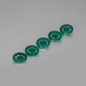 캐럿 천연 그린 아게이트 보석, 타원형 컷, 8.1×6.1 mm, 투명한