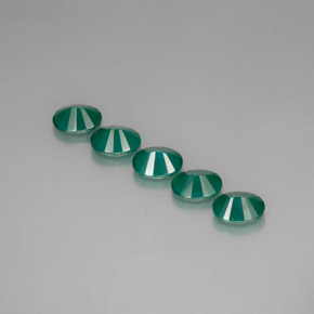 캐럿 천연 그린 아게이트 보석, 타원형 컷, 8.1×6.1 mm, 투명한
